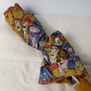 VTG Winnie The Pooh And Friends Folding Push Button Umbrella All Over Print
